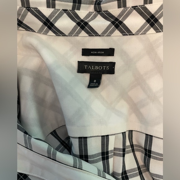 Talbots black and white check tunic - Picture 6 of 6